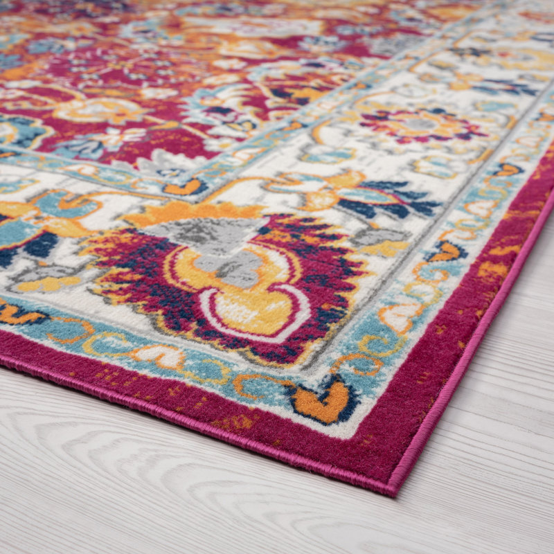 Charlton Home® Layela Performance Pink/Orange/Blue Rug Wayfair